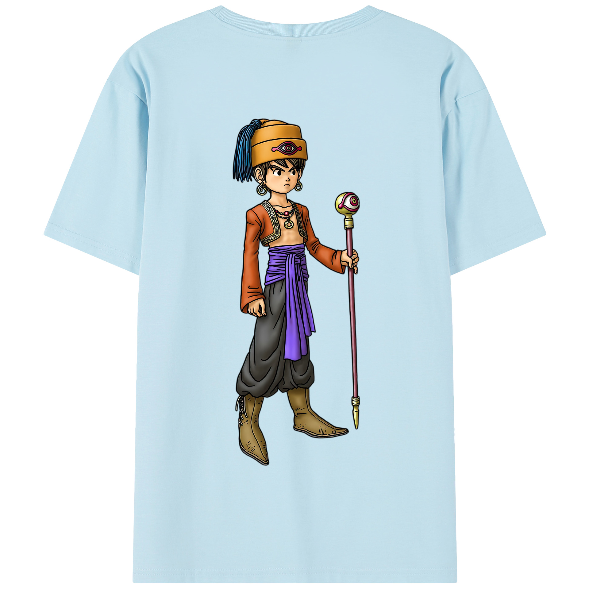 （画像用） ドラゴンクエスト Doragon Kuesuto Dragon Quest 綿100％半袖Tシャツ（背面プリント）
